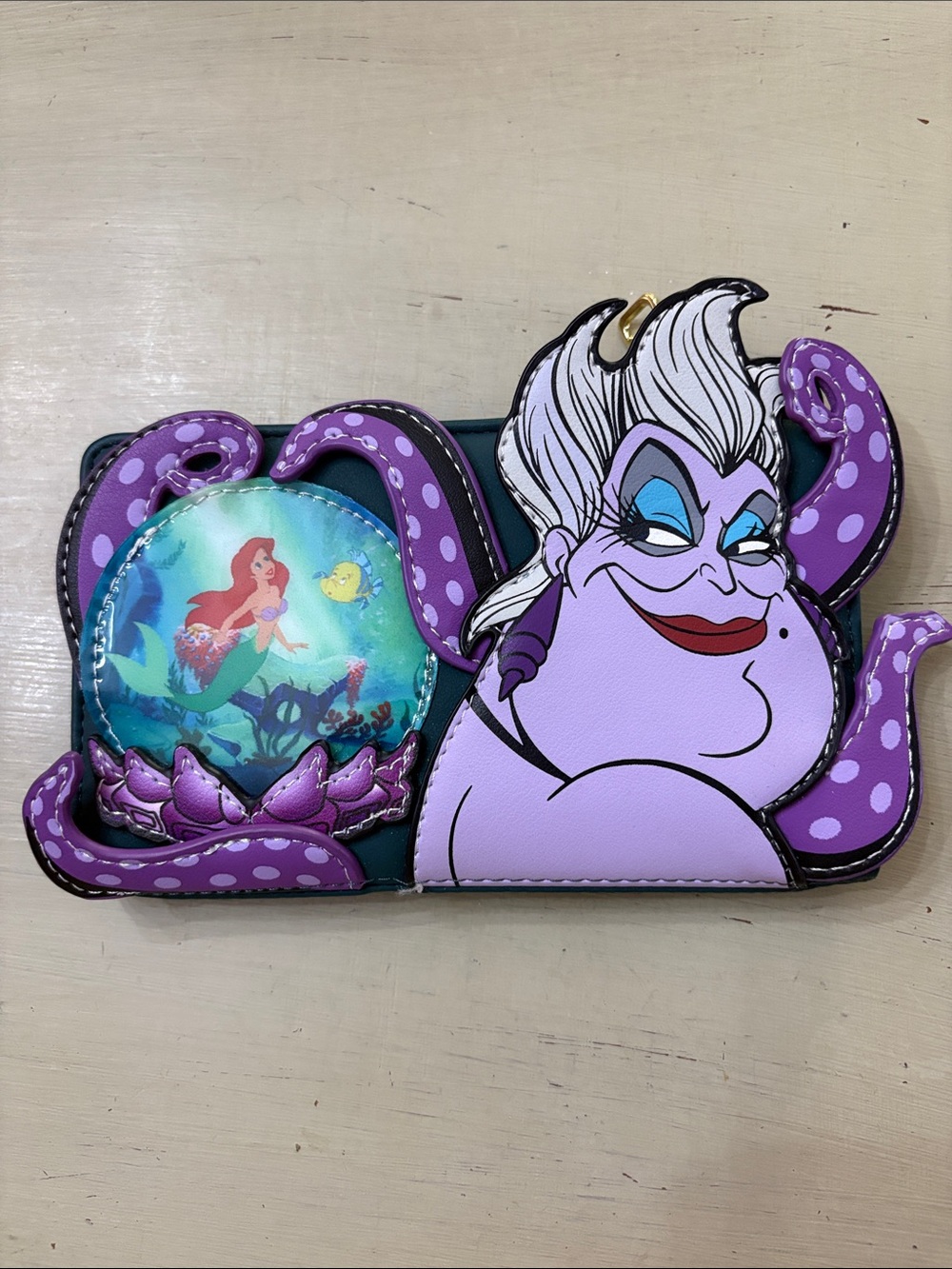 Loungefly Purple Ursula Tentacle Crossbody Wallet with Ariel Art
